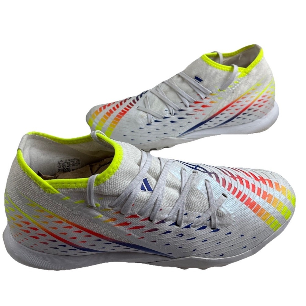 Adidas Mens White Predator Edge .3 TF Al Rihla Indoor Soccer Turf Cleat. Size 10 - Picture 4 of 13